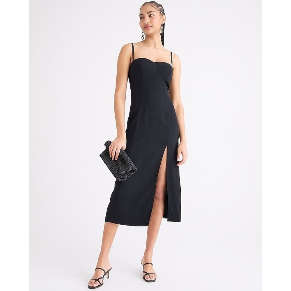 J Crew Collection Invite Dress In Crepe Black Size 12